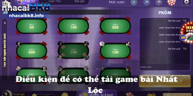 Điều kiện để có thể tải game bài Nhất Lộc 